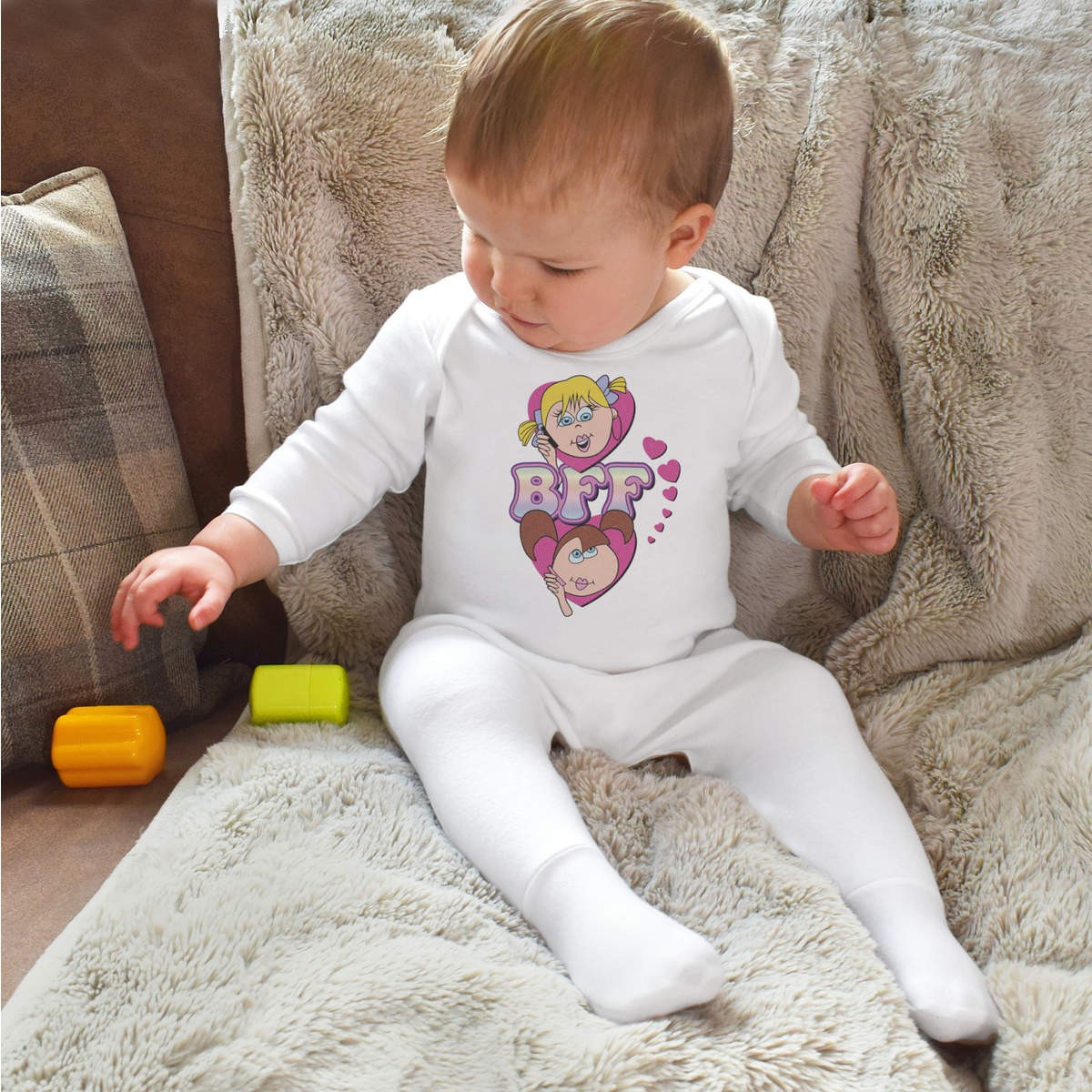 ‘Best Friends Forever’ Baby Romper Jumpsuits / Sleep suits (SS058605)