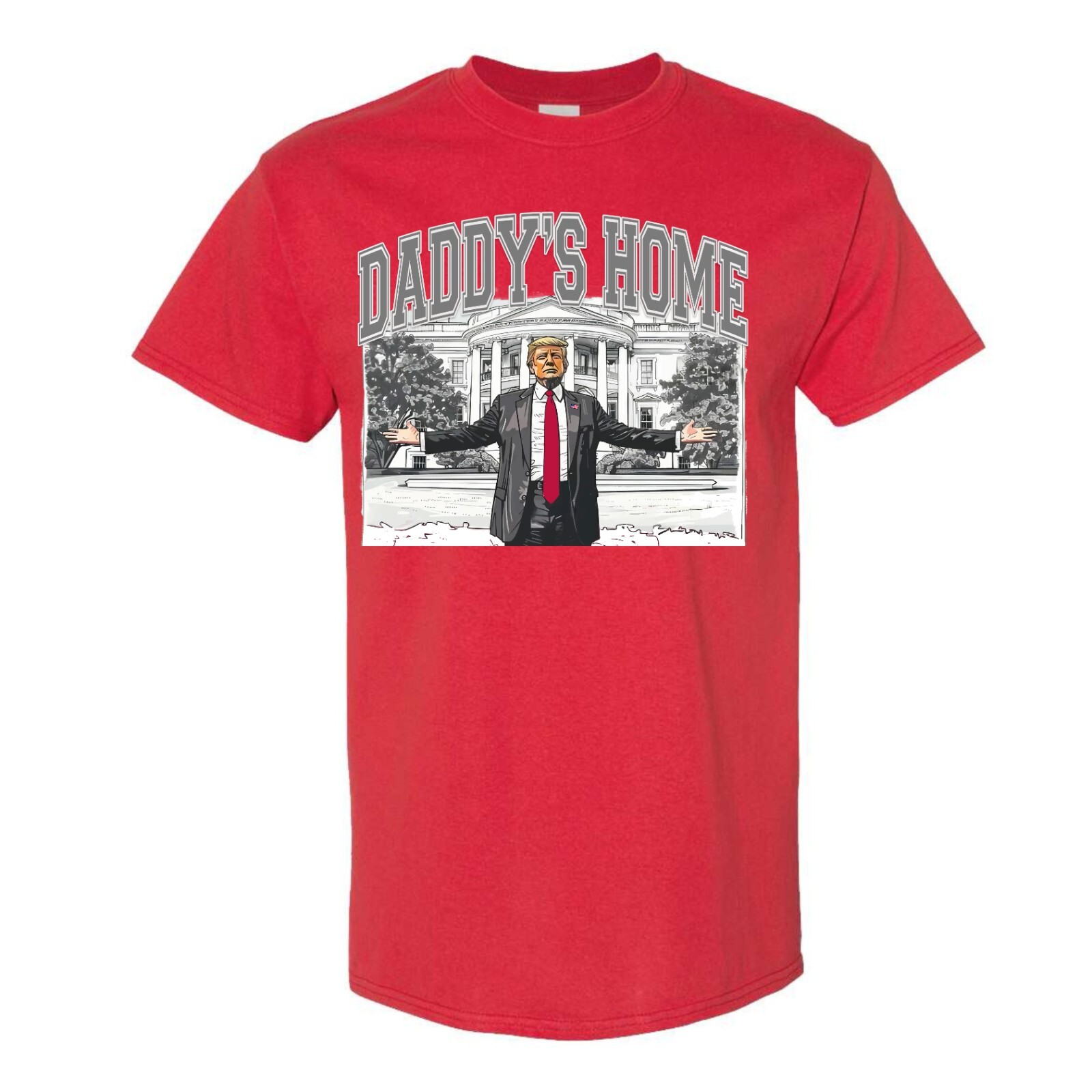 President Donald Trump Shirt Daddys Home Grey Adult Unisex White House MAGA 47th