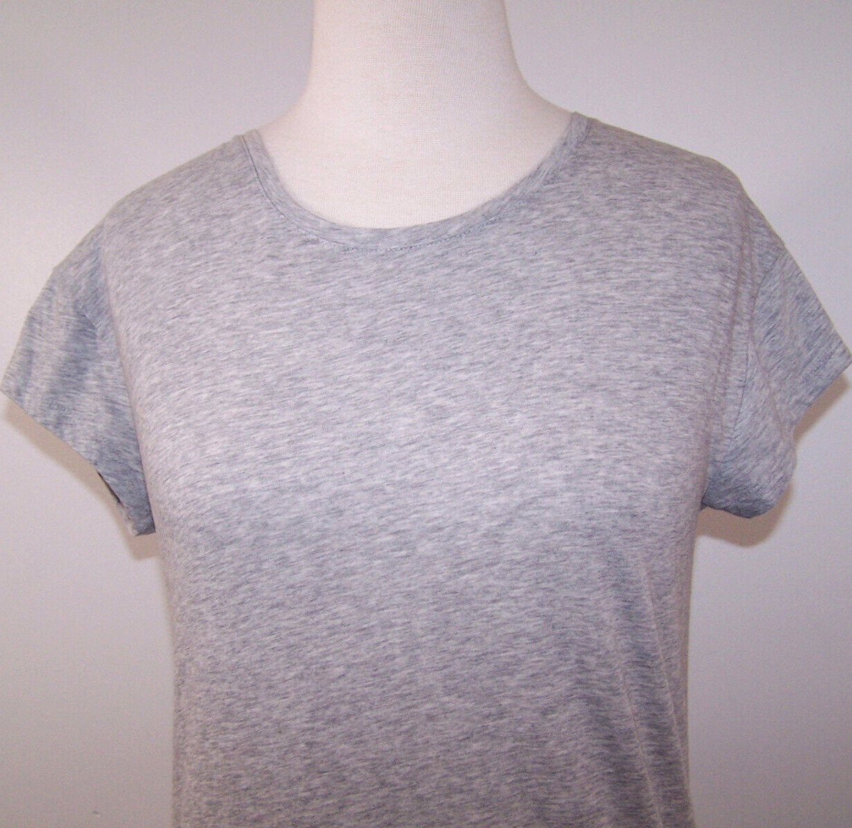 Victoria Sport T Shirt Top Sz XS Strappy Low Cut Back Gray Short Sleeve Stretch