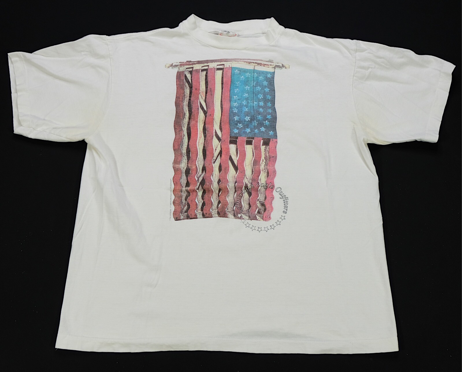 Rare VTG PRIME HARVEST American Eagle Outfitters USA Flag T Shirt 90s White XL
