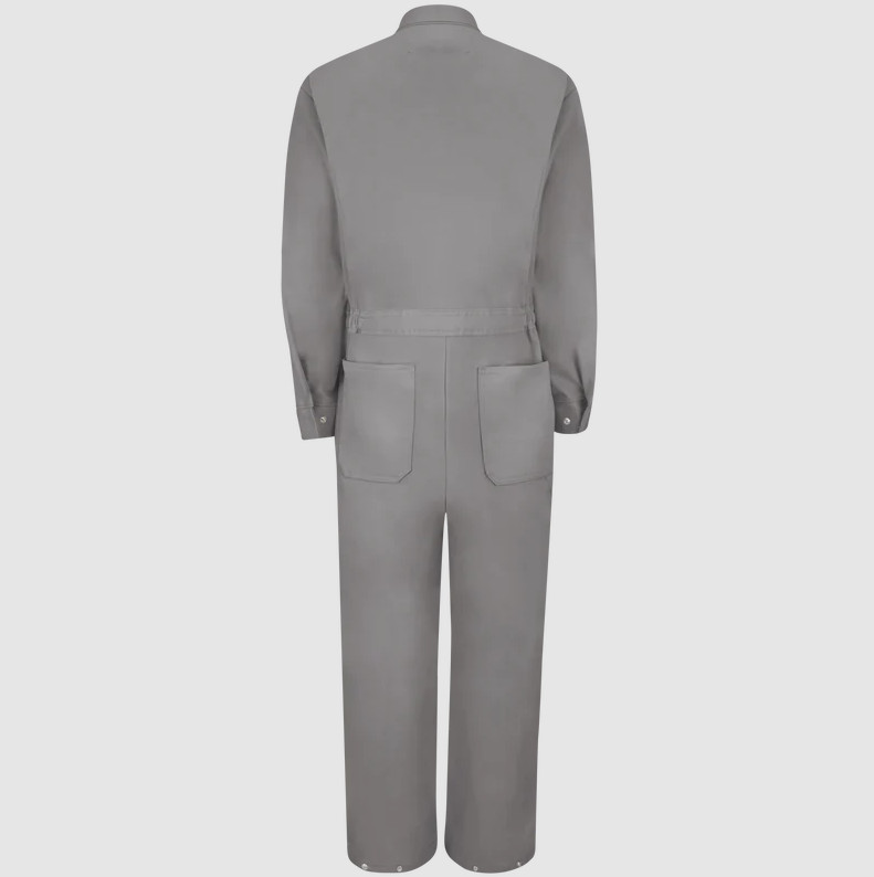 Men’s Gray Industrial Work Coveralls – Heavy Duty Utility Mechanic Jumpsuit