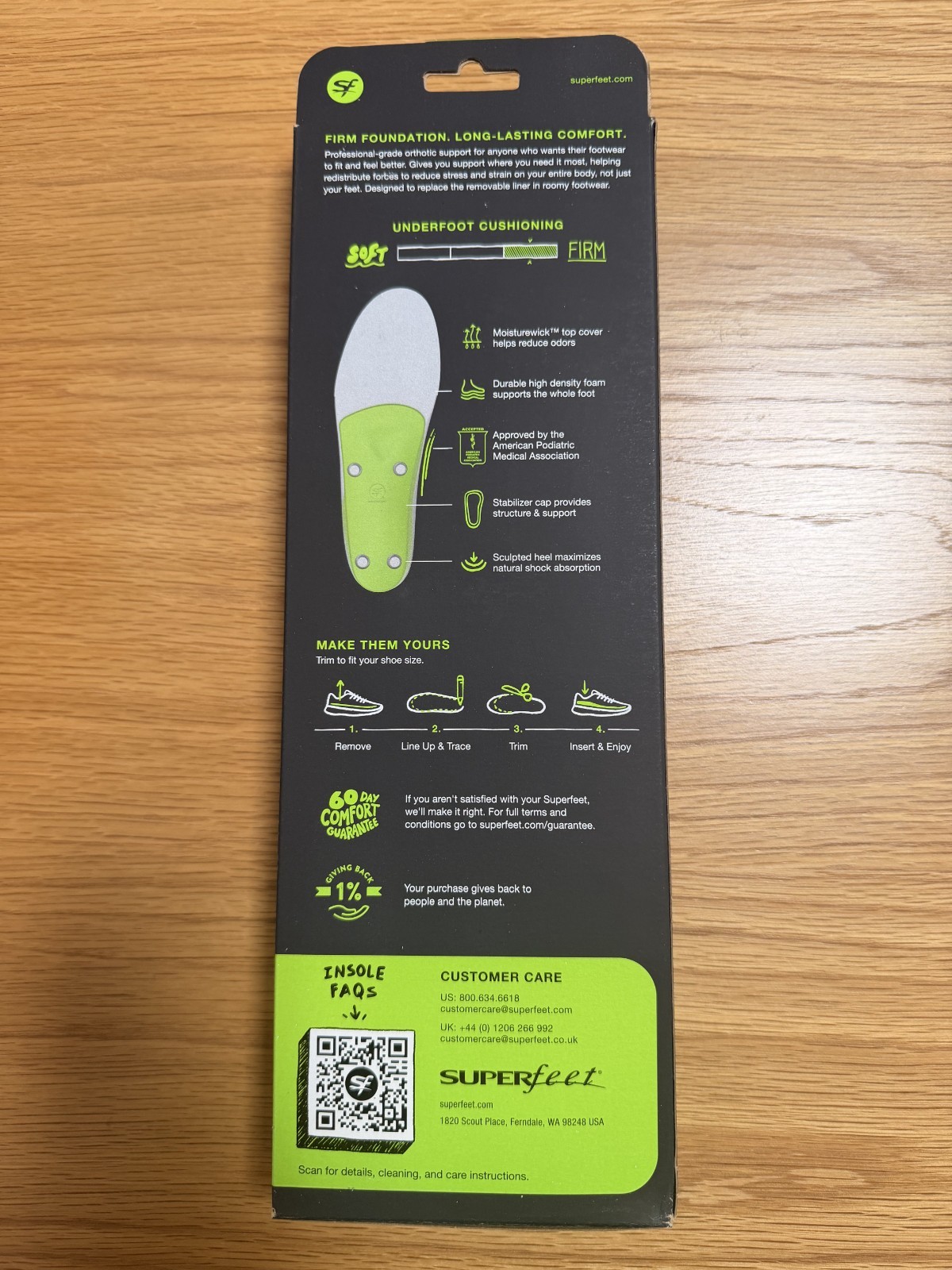 Superfeet Green Foot Bed Insole: Size E (M 9.5-11, W 10.5-12)