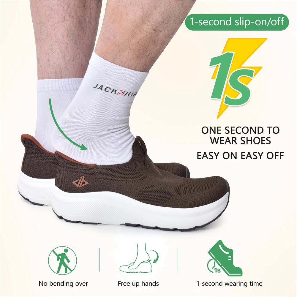 Men’s Slip in Shoes Wide Toe Box Arch Support Orthopedic Sport Walking Sneakers