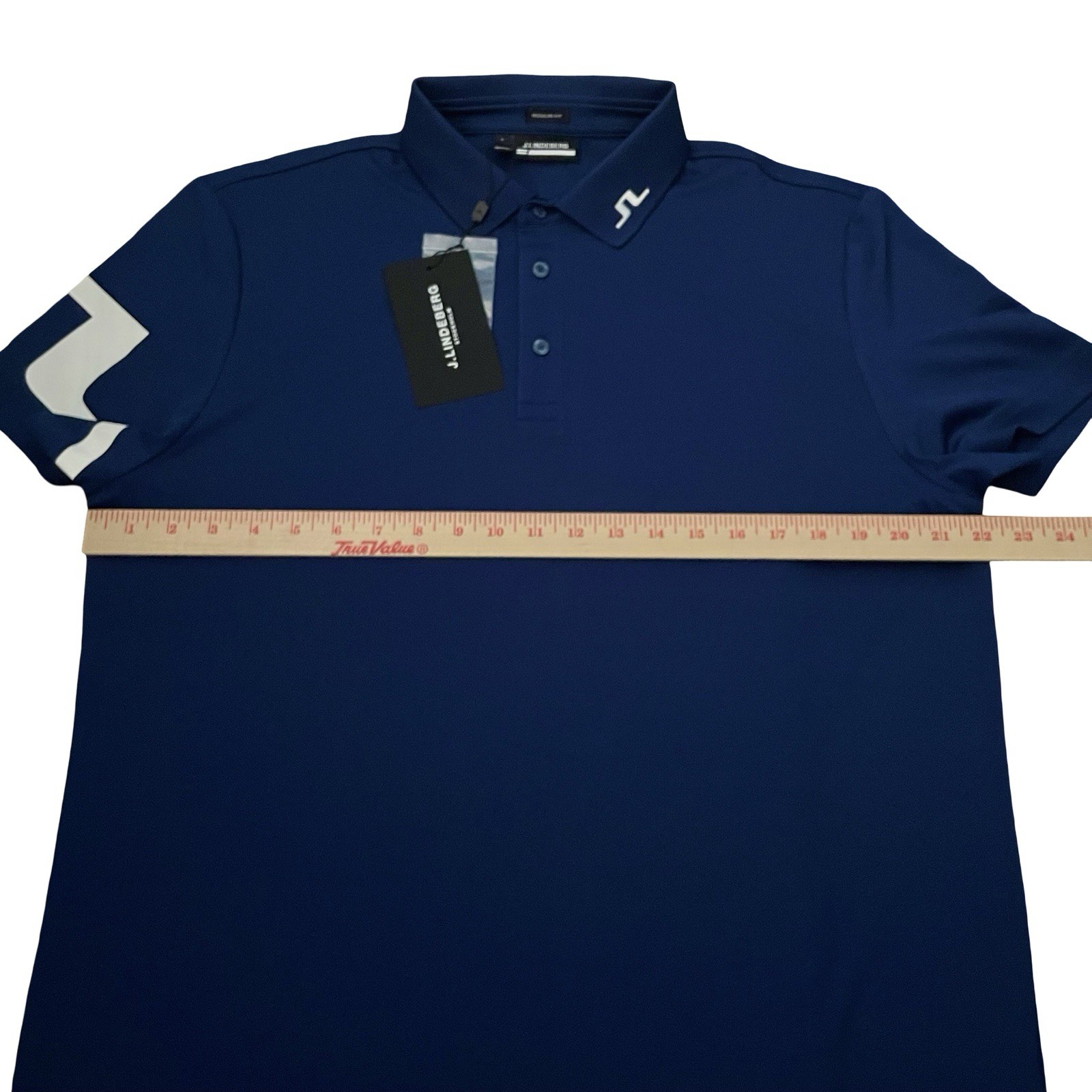 J Lindeberg Hedge Polo Shirt Mens Regular Fit Size Large Estate Blue
