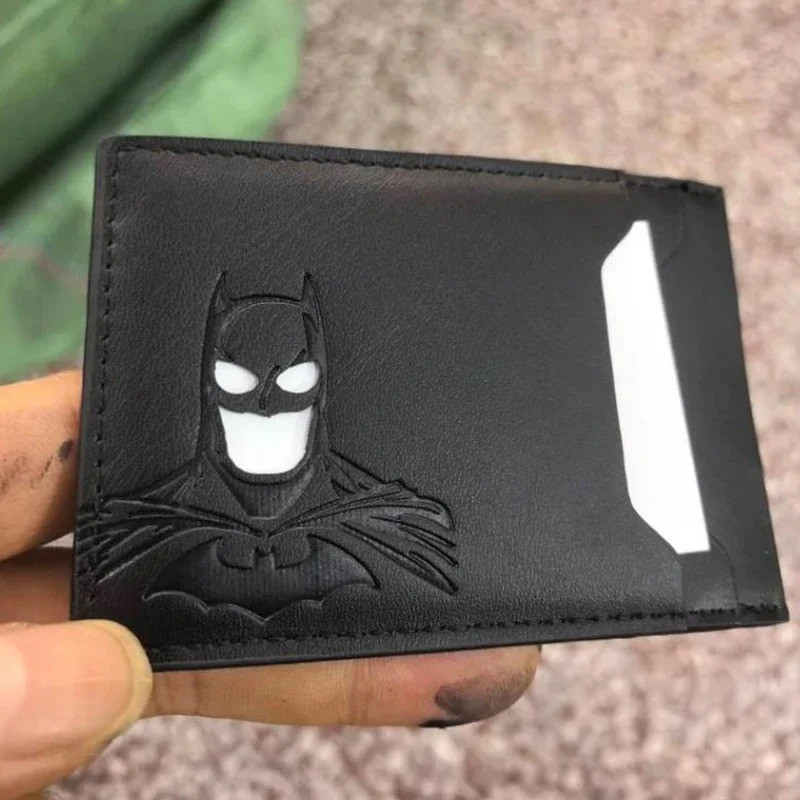 Batman Style PU Leather Wallet with ID Window Card Holder Superhero Mask Design