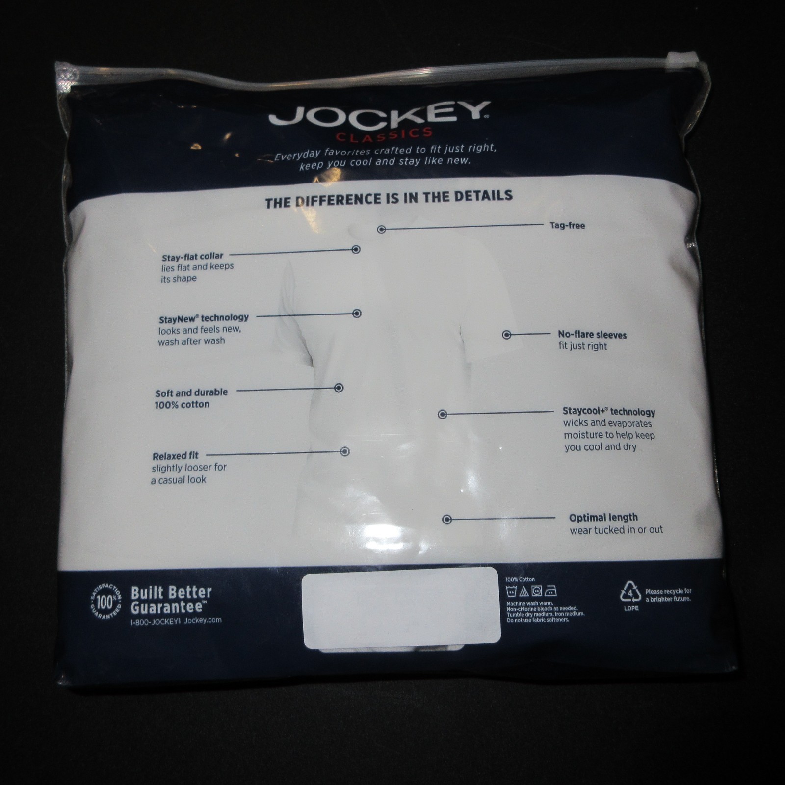 New Jockey Men’s Classic 4-Pack Crew Neck T-Shirt Medium M Staycool Cotton Cool