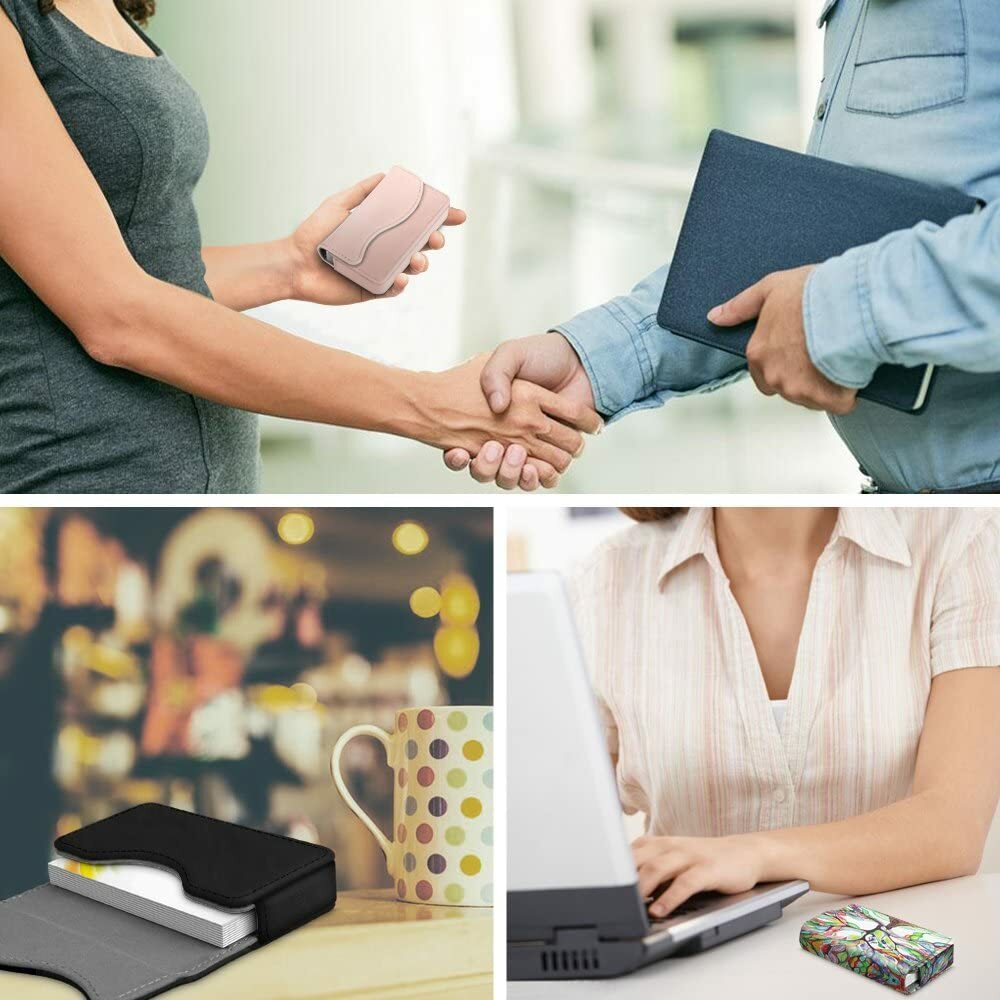 Business Card Holder/Credit Card Wallet PU Leather Universal Card Case Organizer