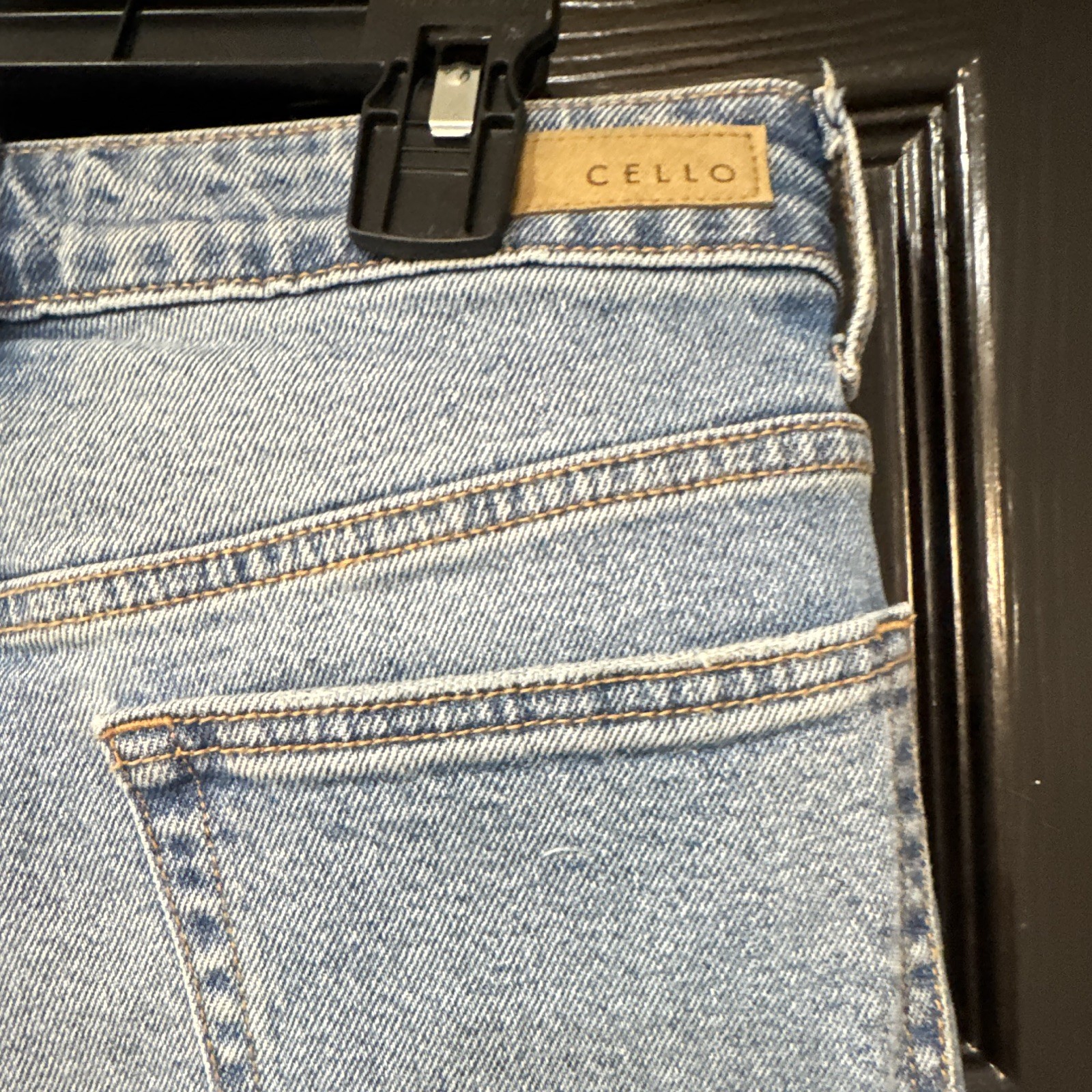 Cello Girls Size 7 Blue Light Wash Slim Skinny Denim Jeans Button Zip