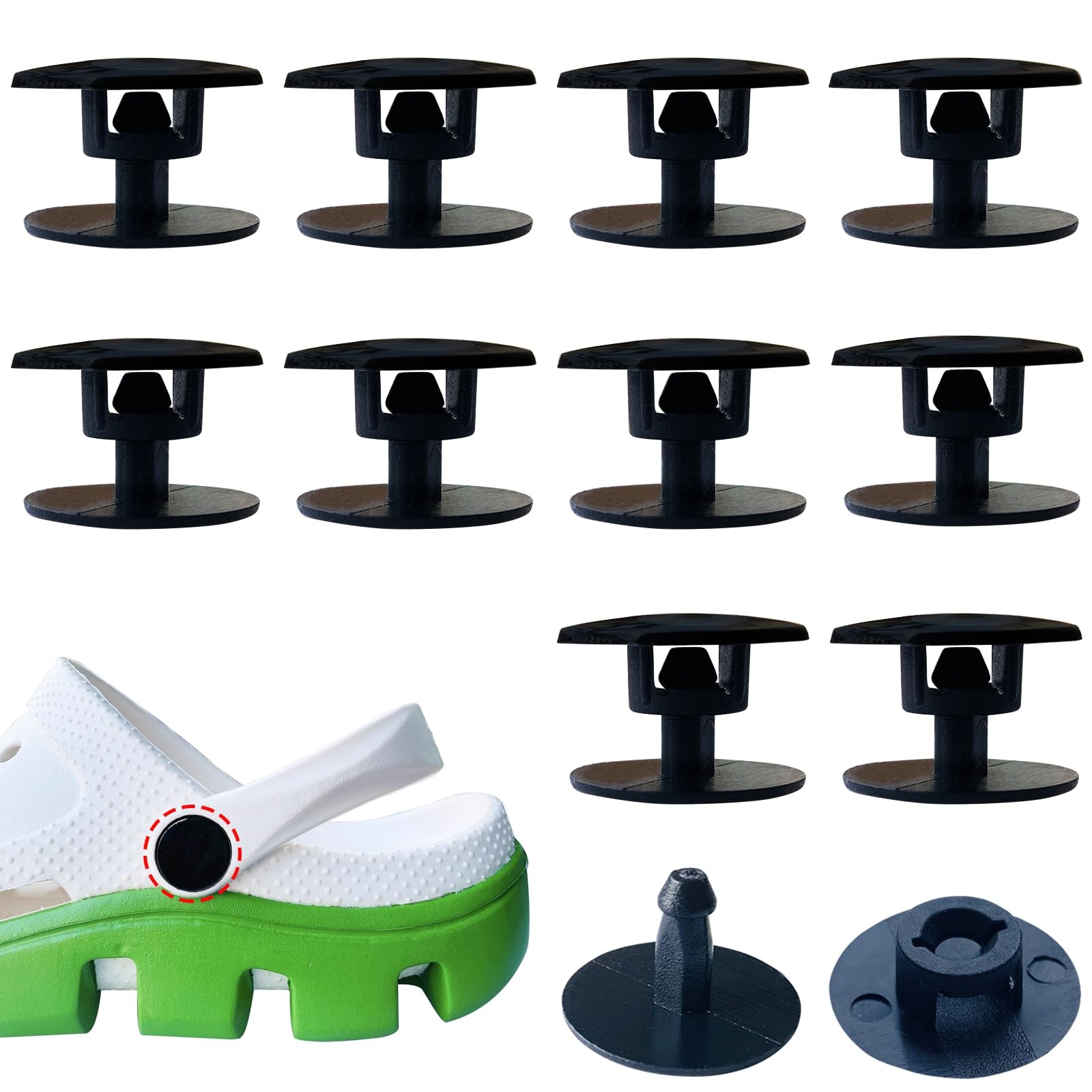 10Sets Replacement Rivets for Croc, Replacement Strap Buttons Snap for Clogs …