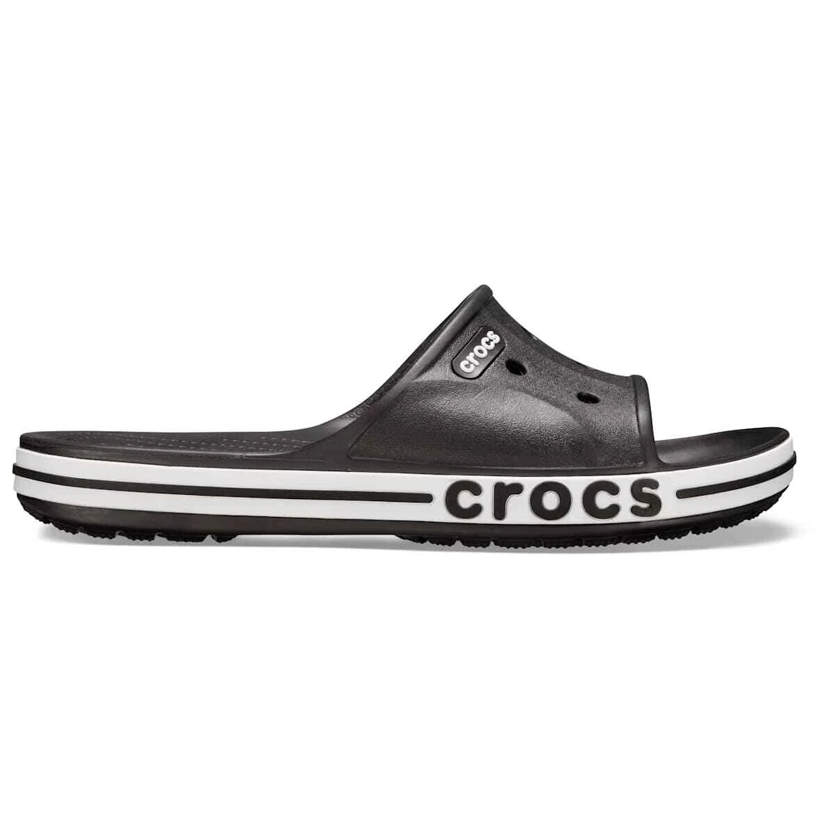 Crocs Adult Bayaband Slide Sandals Black/White Women’s 6 NWT