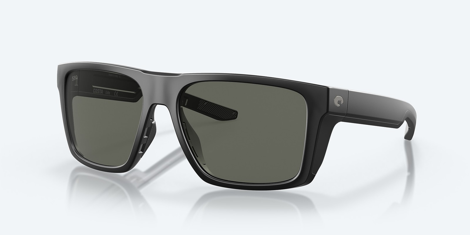 Costa Del Mar Lido Matte Black/Gray 580G Polarized 57 mm Sunglasses