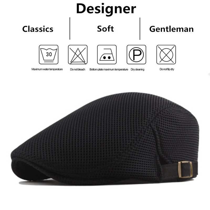 Duck Mesh Summer Gatsby Cap Mens Ivy Hat Golf Driving Sun Flat Cabbie Newsboy