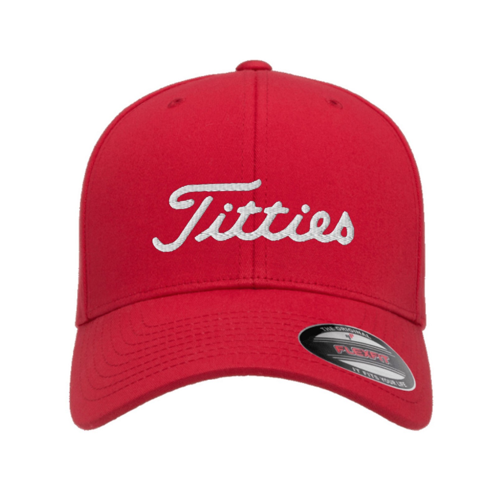 Titties Embroidered Logo FlexFit Hat Golf Hat Funny Adult Dad’s Golf TTs Gift