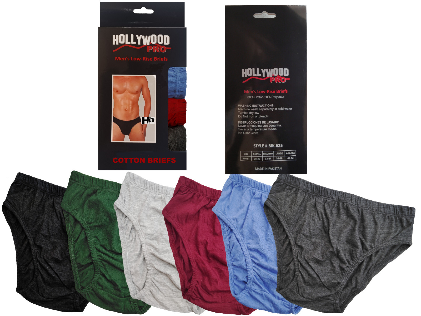 6 PACK MEN BIKINI BRIEFS TRUE TO SIZE COTTON SOLID COLOR BREATHABLE UNDERWEAR