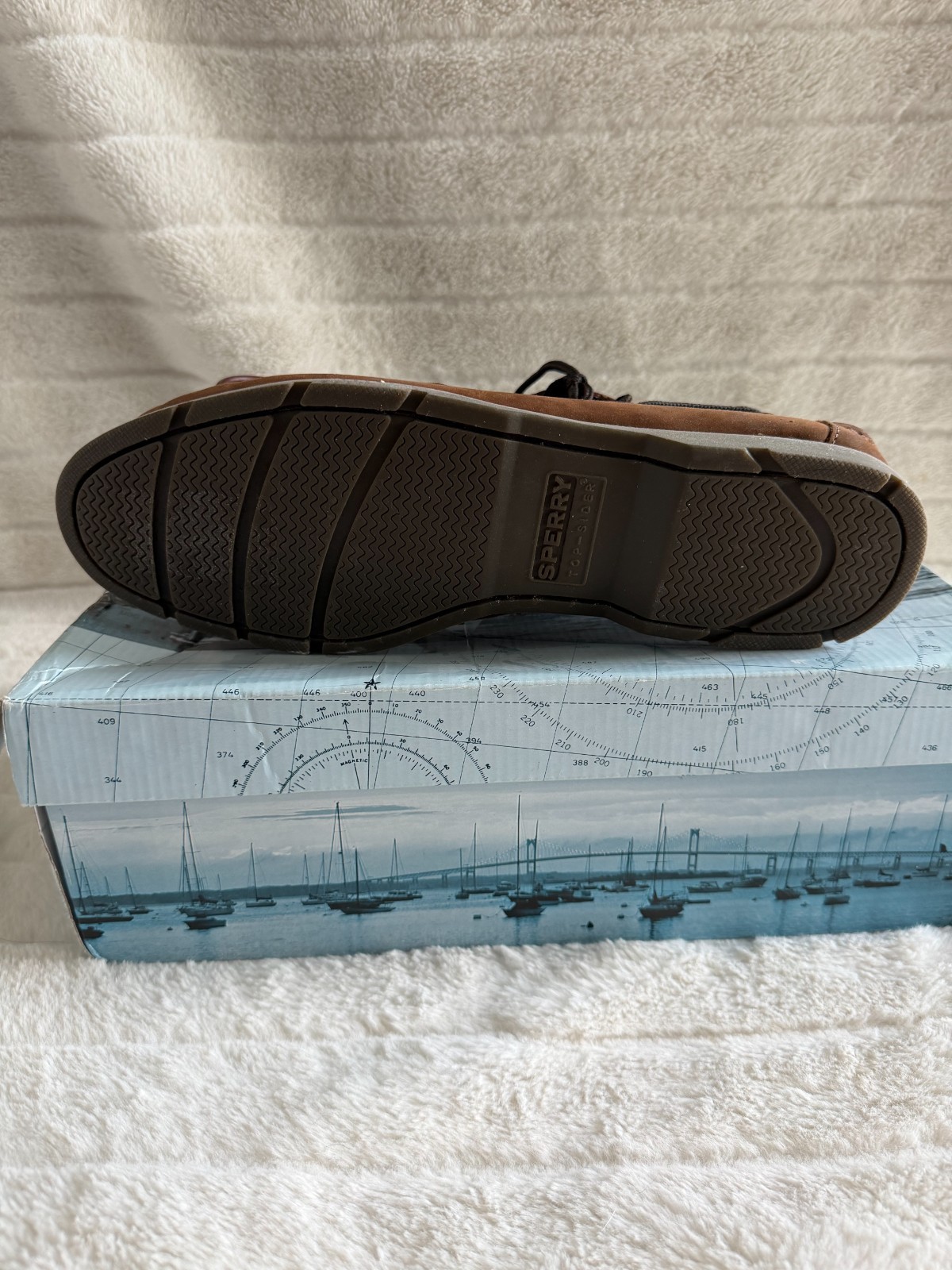 Sperry Leeward 2-Eye Boat Shoe Nubuck Brown Men’s size 11