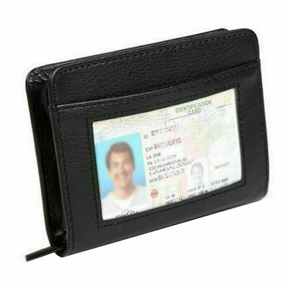 Secure Lock RFID Blocking Wallet Men Women Slim Money Credit Card Holder Leather