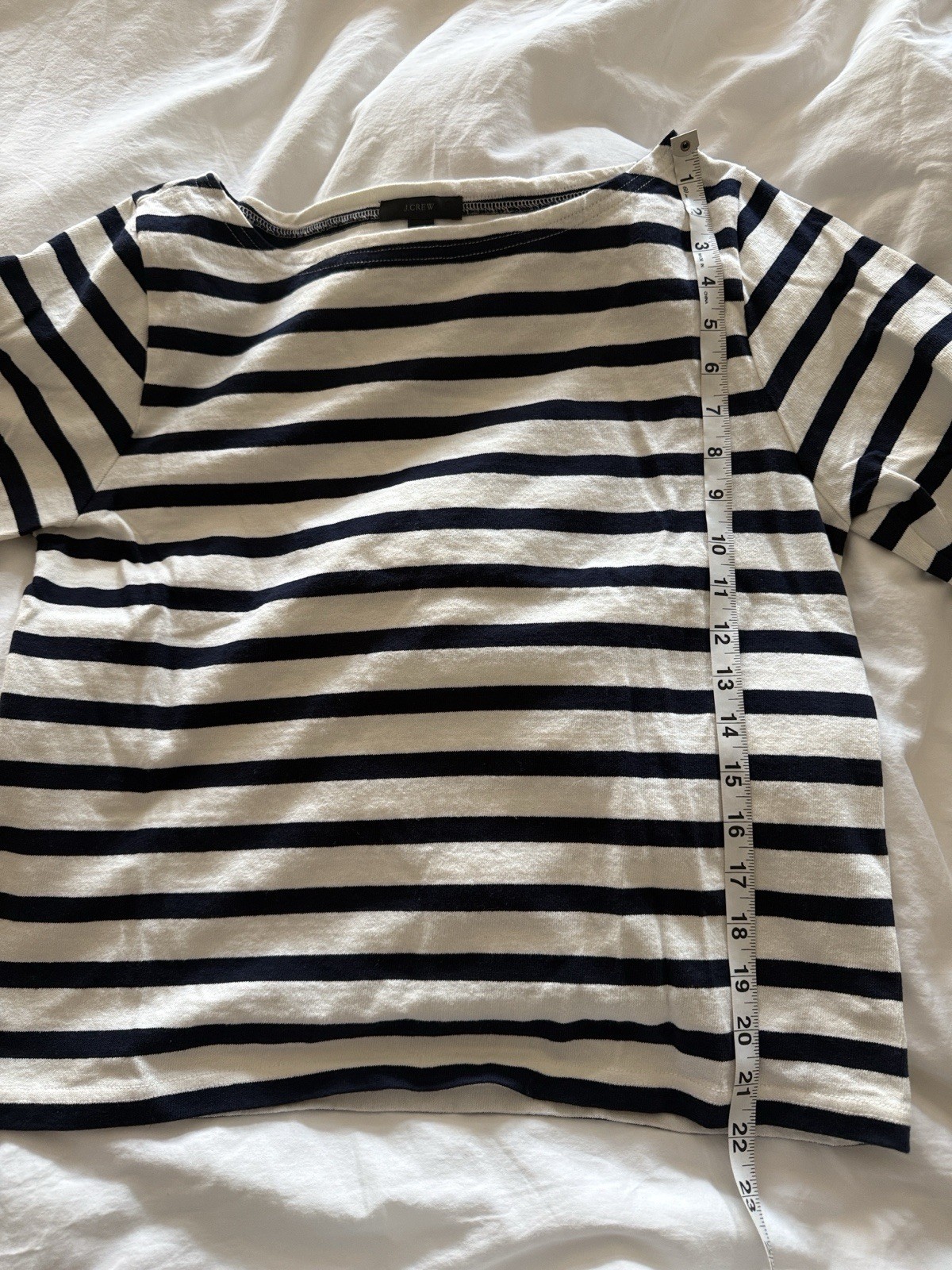 J.CREW Women’s Striped Boat Neck 3/4 Sleeve Knit Pullover T-Shirt M