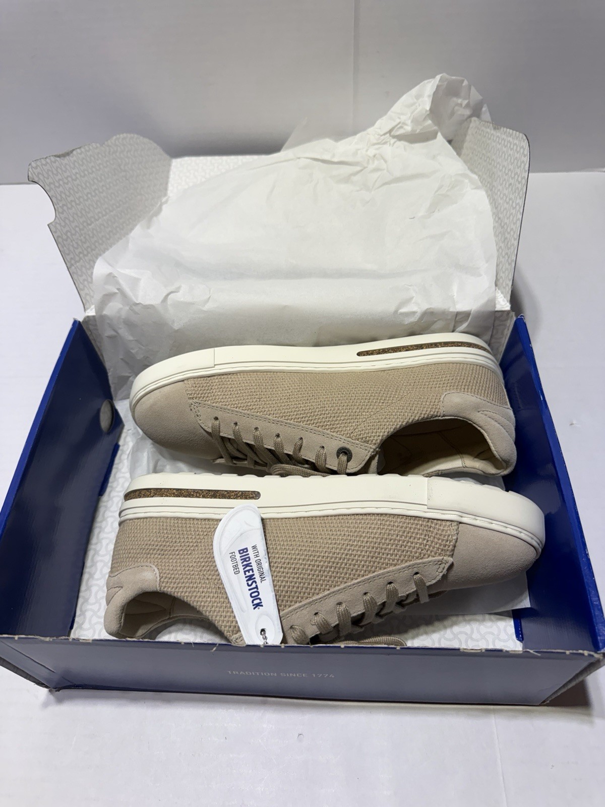 Birkenstock Bend Low Canvas Suede Sandcastle Sneakers. Size 39 US W8 M6