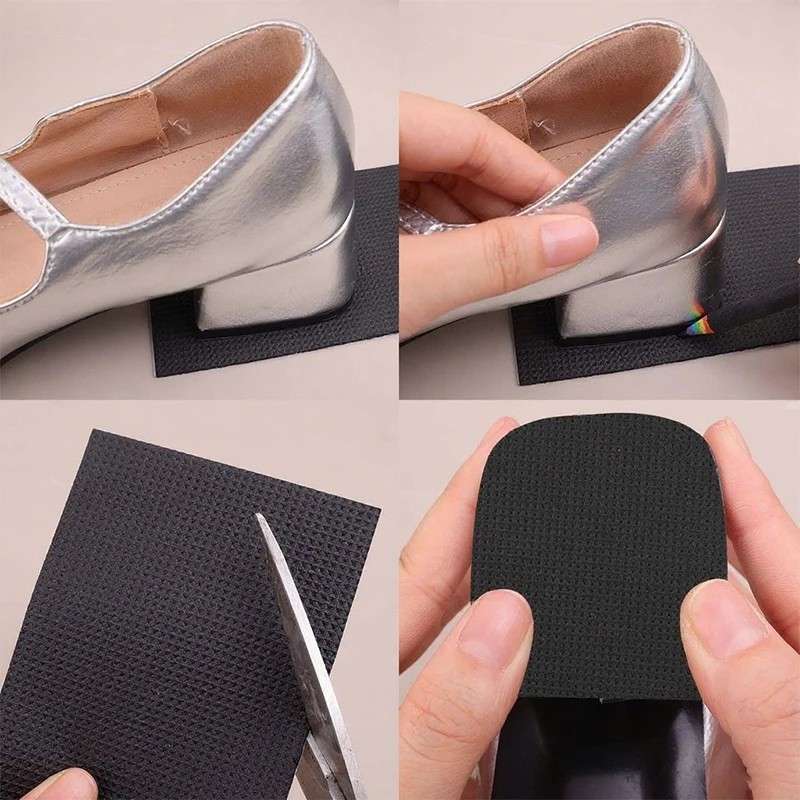 Self-Adhesive EVA Shoe Sole Repair Patch Black Rubber Anti-Slip Protector Pads