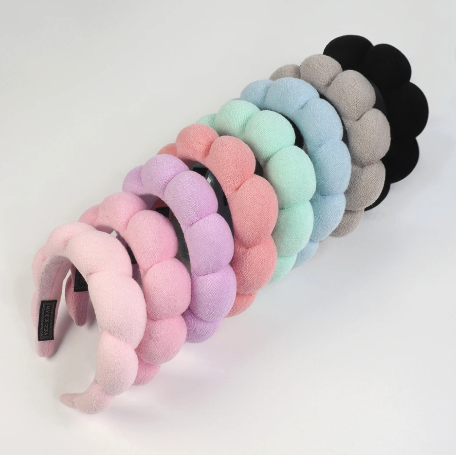 3pcs Microfiber Wristbands & Puffy Spa Headband Set for Face Washing – NEW