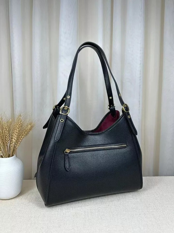 Coach Black Soft Pebble Leather Lori Shoulder Bag
