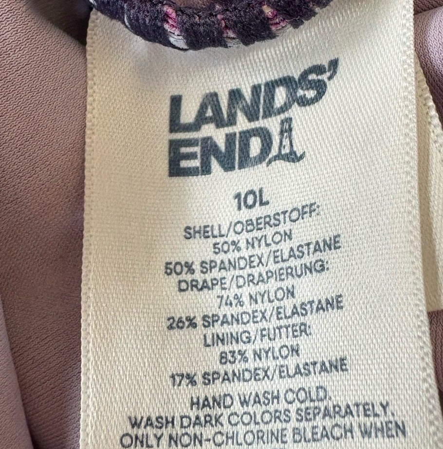 Lands End Woman’s Burgundy/ Purple 1 Pcs Swimsuit SZ 10L