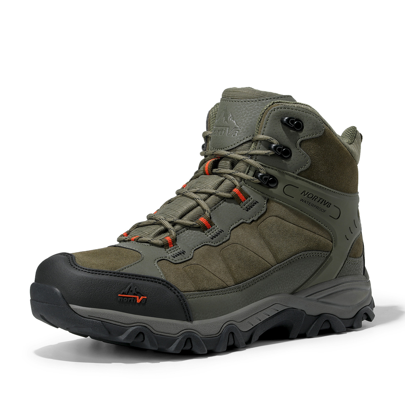 NORTIV 8 Men’s Waterproof Hiking Boots Outdoor Trekking Lightweight Hiking Shoes
