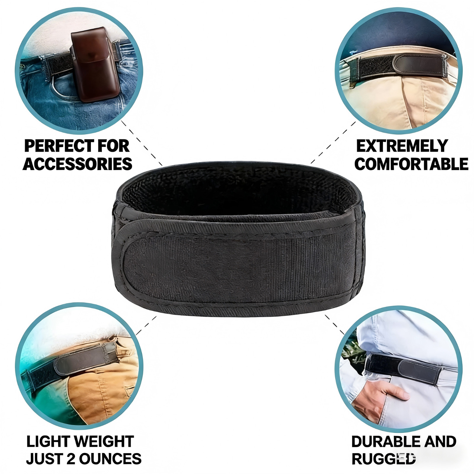 2PCS Adjustable No Buckle Belt for Men Elastic Stretch Waist Comfort Belt/L size