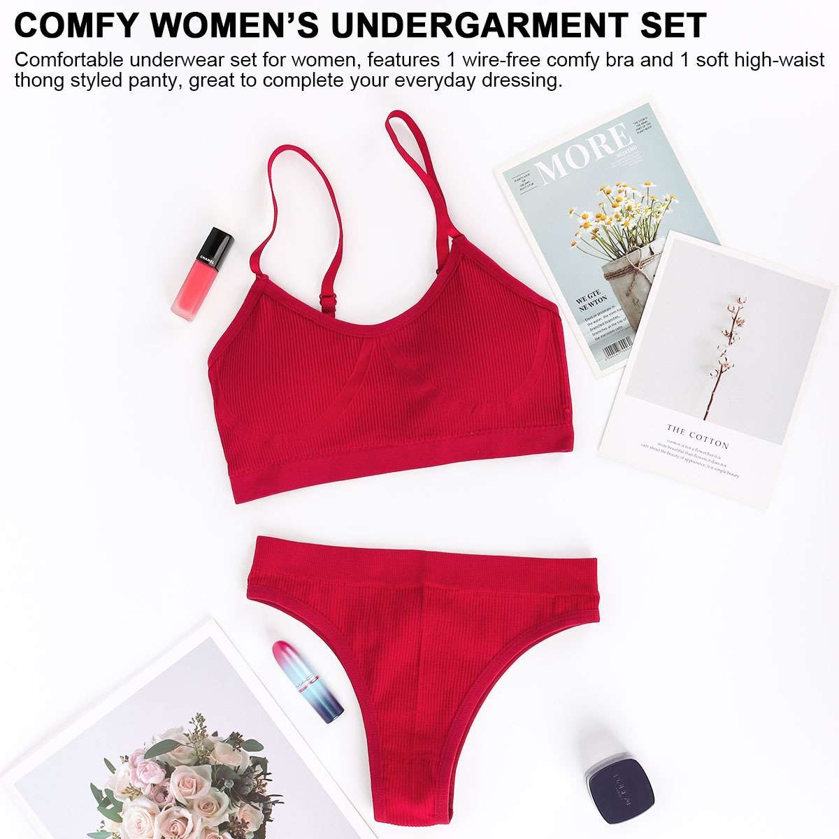 Women’s Push Up Bra And Panty Set Pull Over Bralette Underwear Sport Round Neck
