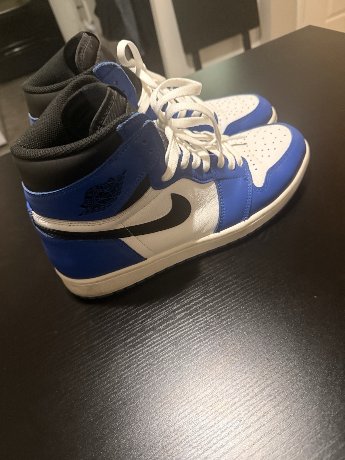 Jordan Air Jordan 1 Men’s High Top Basketball Sneakers Lace-Up Colorblock Blue