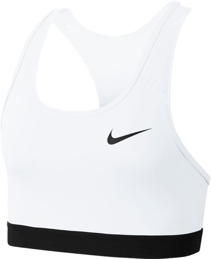 Nike Swoosh Medium Support Sports Bra White/Black BV3900-100 (SZs- SM, XL)