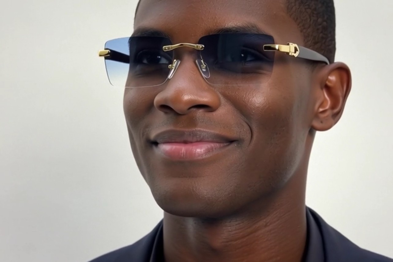 Mens Classy Style Wood Buff Retro 90s Hip Hop Rapper Gangster Rimless Sunglasses