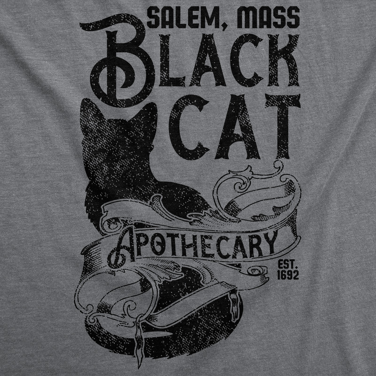 Womens Funny T Shirts Black Cat Apothecary Sarcastic Halloween Kitten Graphic