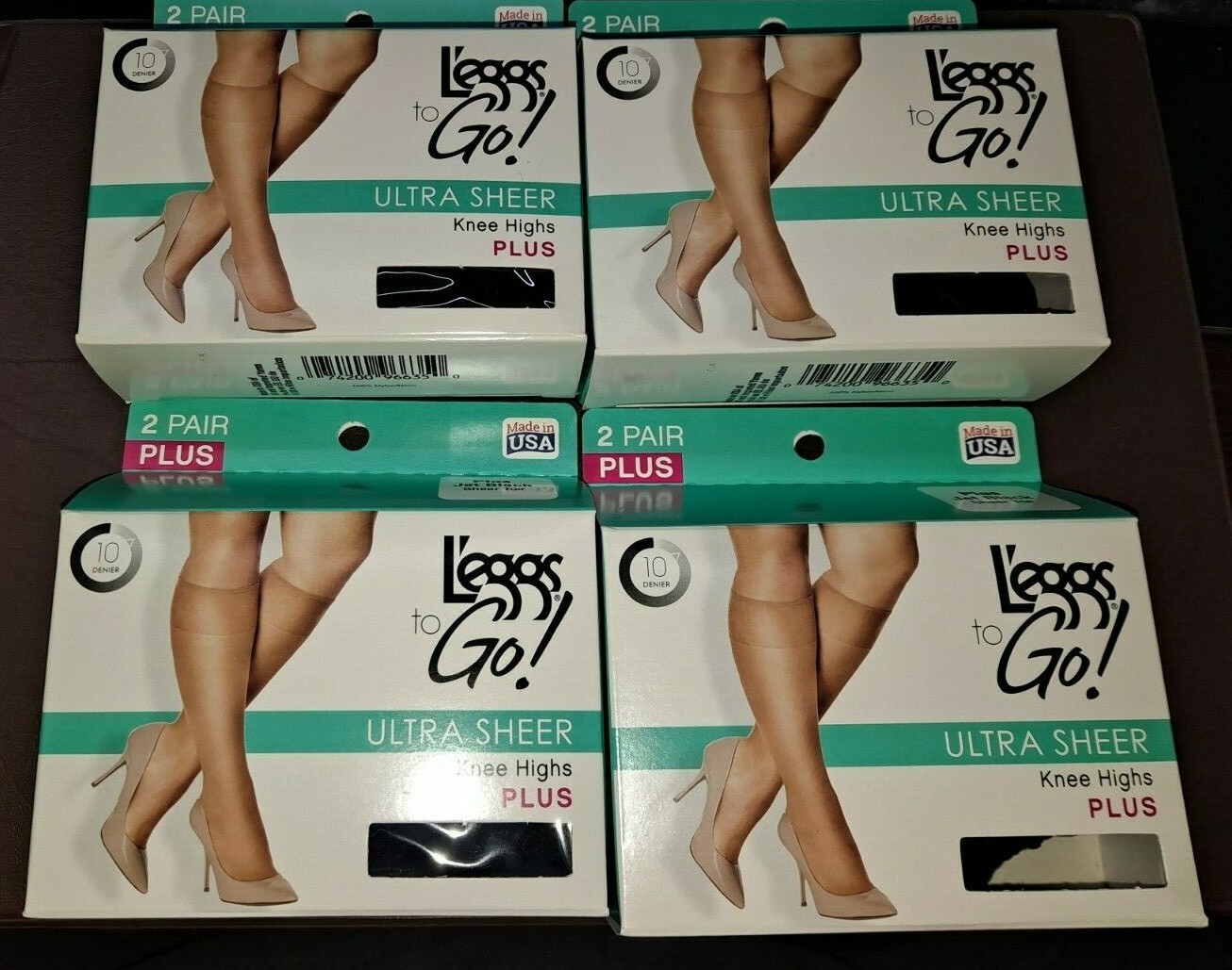 Leggs to Go! knee highs Plus 8 pair jet black sheer toe 15223