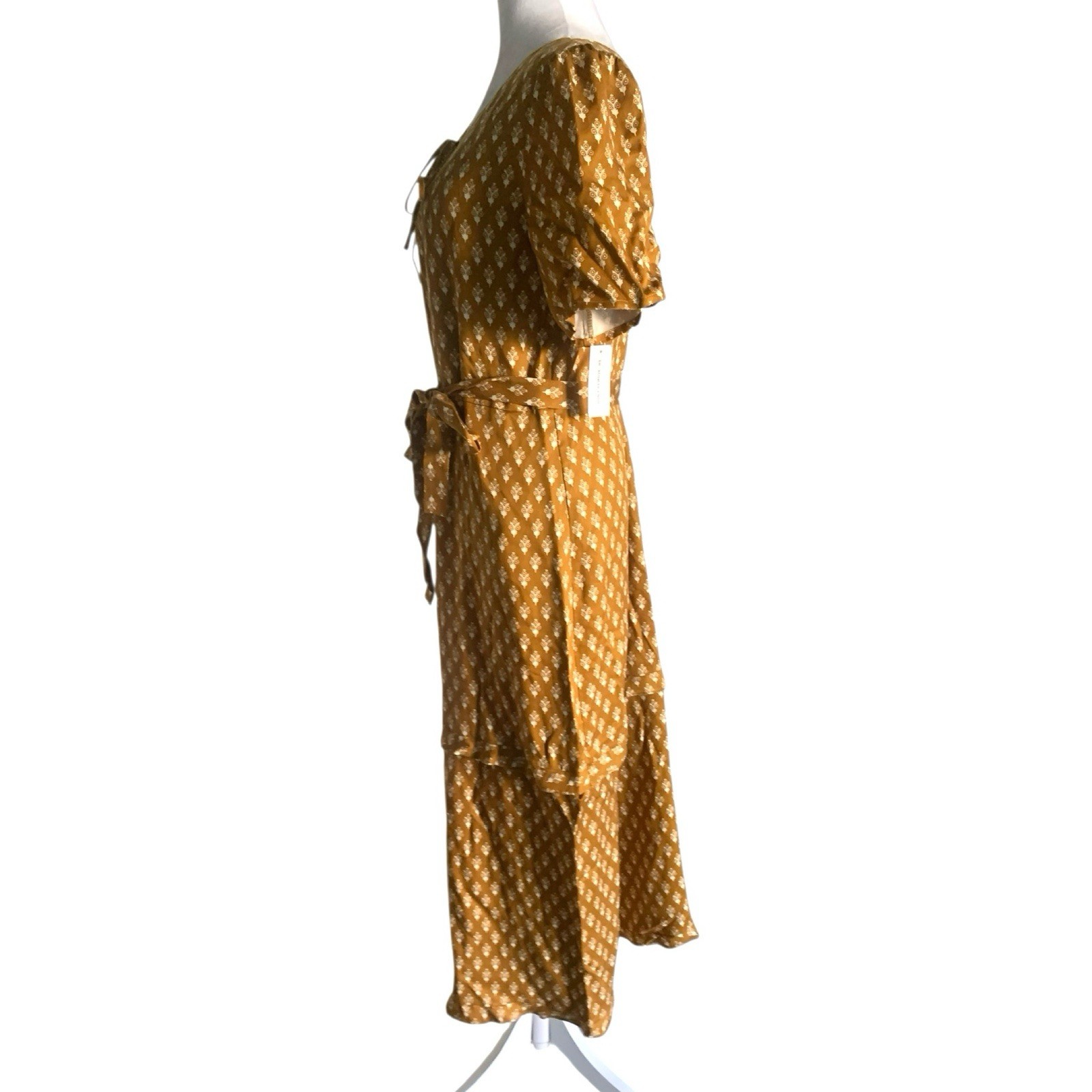NWT VETTA Capsule Womens Small Gold Print The House Dress Haven Convertible Maxi