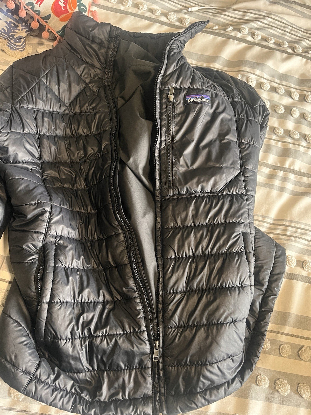 Patagonia Women’s Large Black Lightweight Quilted Jacket Full Zip
