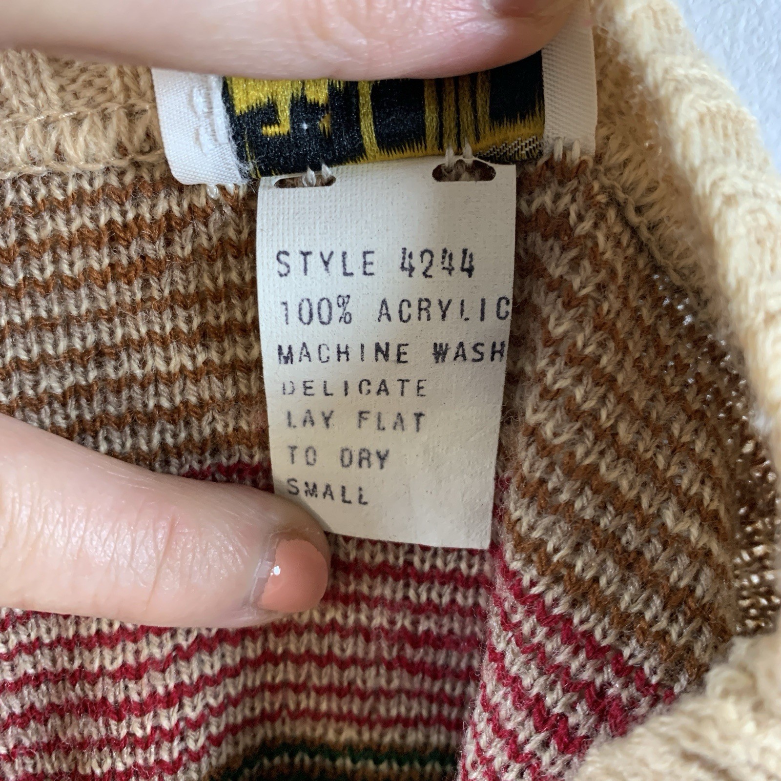 Vintage 80s 90s Womens Fair Isle Novelty Sweater Sz XS/S Holiday Cottagecore