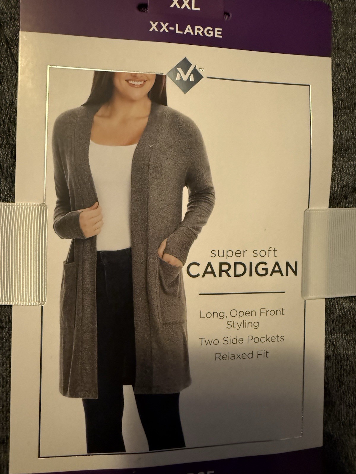 Member’s Mark Women’s Cardigan Light Grey Heather, Size XXL Brand New