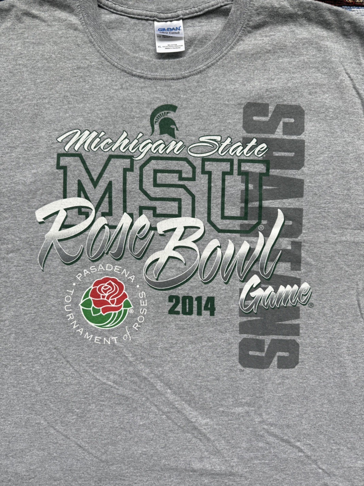 2014 Michigan State Rose Bowl Long Sleeve Tshirt Men’s XL Stanford NCAA Football