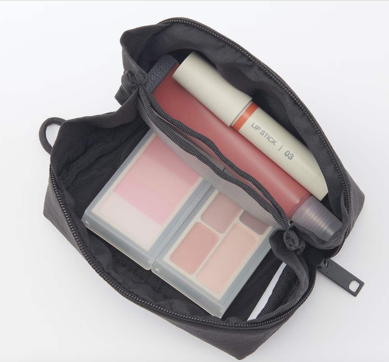 MUJI Wrinkled Nylon Wide Opening Pouch Small 4.3 x 2.4 x 1.4”(11x6x3.5cm) Japan