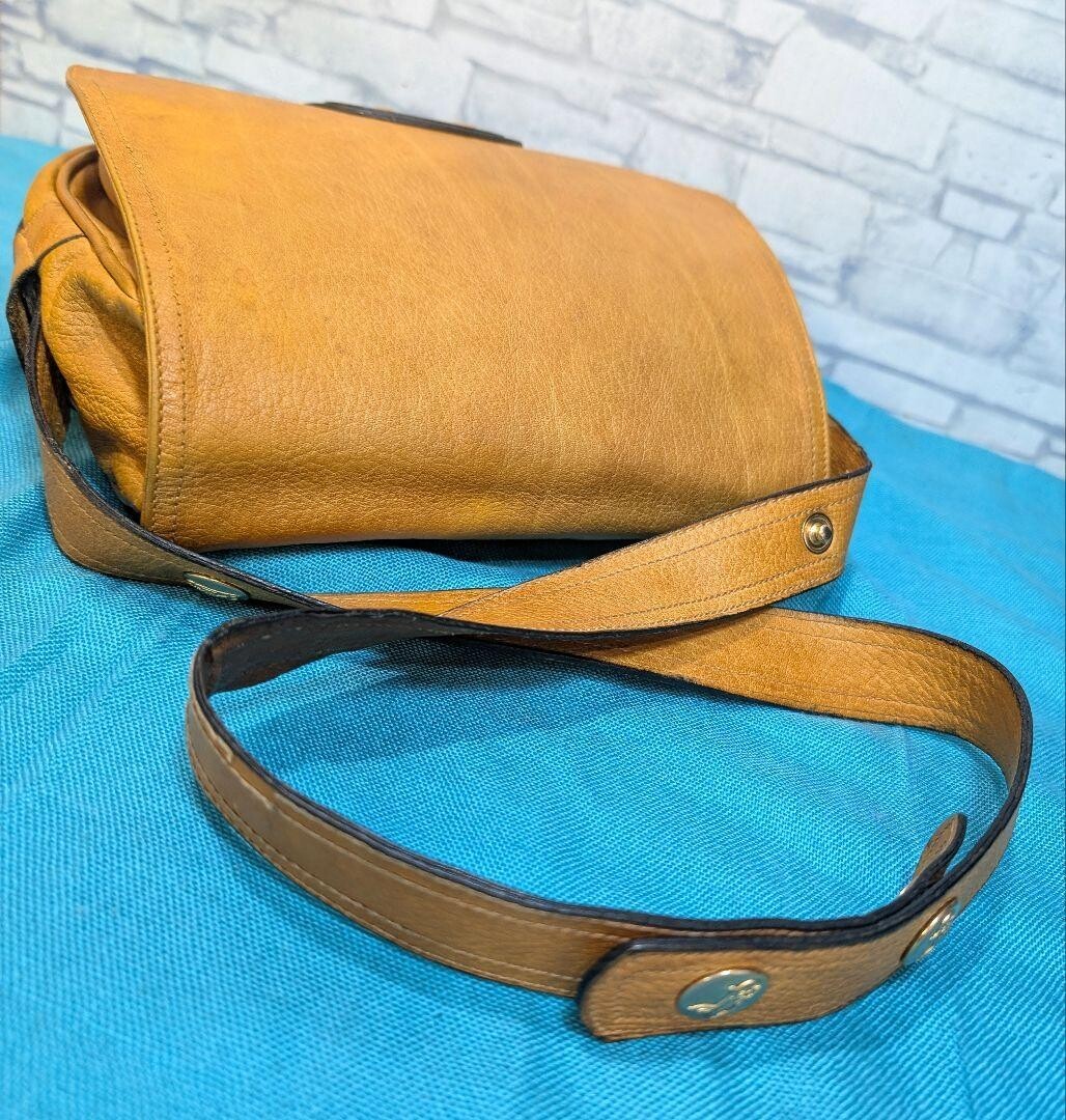CELINE Shoulder Bag Embossed Leather Horse carriage logo Vintage Auth From Japan