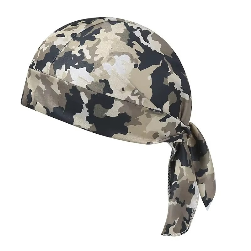Camouflage Motorcycle Wrap Biker Du Do Black Doo Rag Head Skull Cap Durag