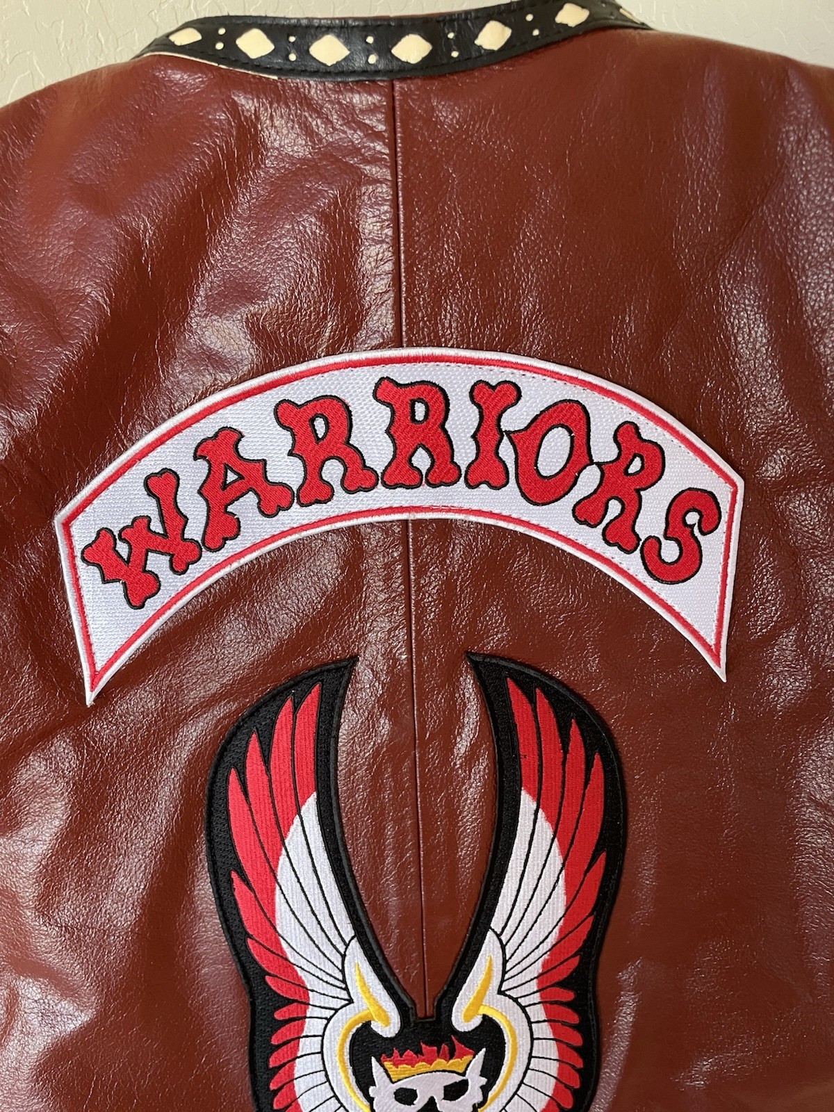 The Warriors movie Genuine Leather Vest Mezco Furies Patch Set Halloween Costume