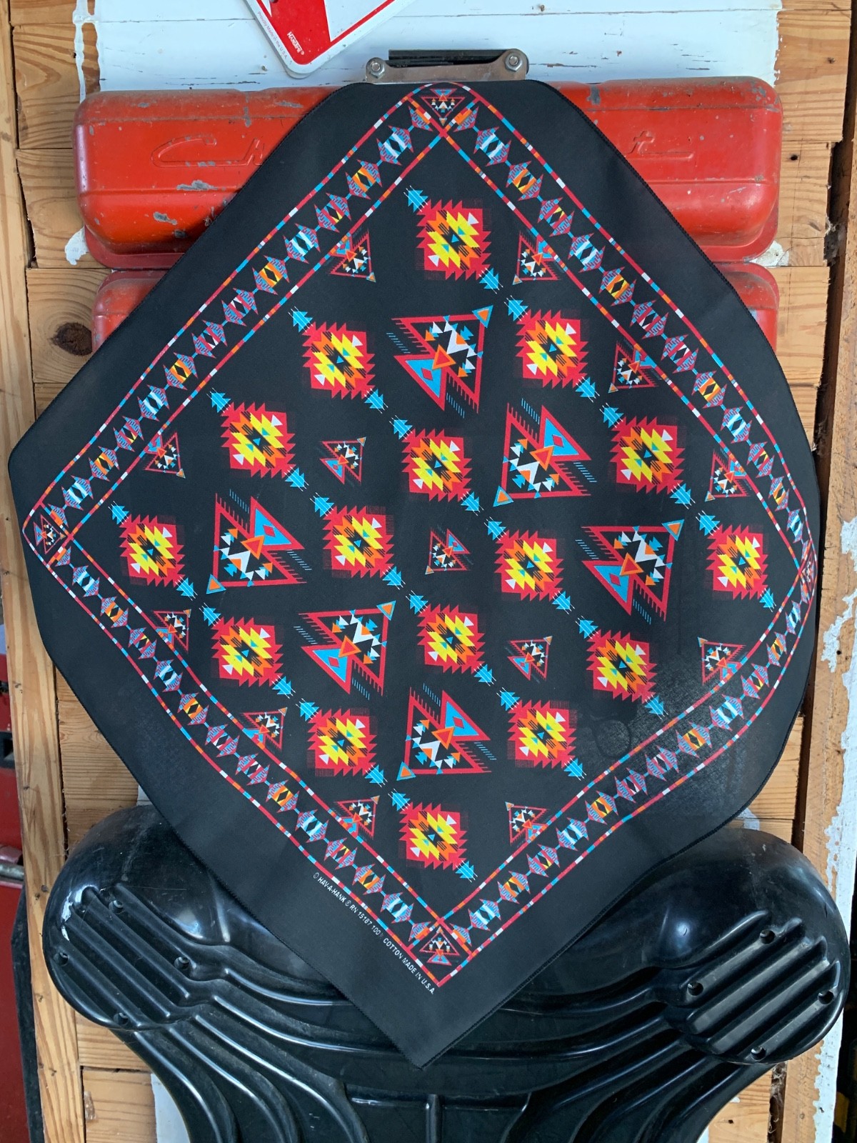 Apache Bandanna Approx 22″x22″ 100% Cotton USA made Bikers to Hikers Crafts Fun