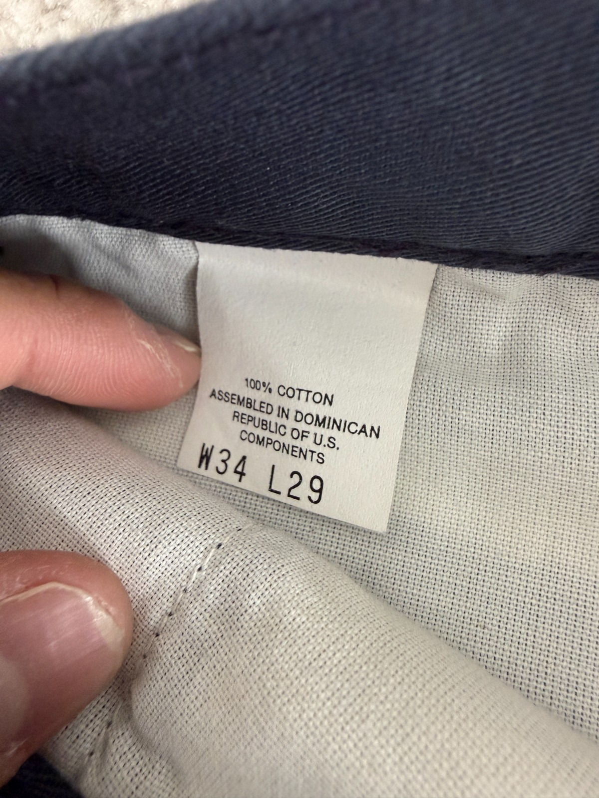 NEW Dockers Size W34 L29 Straight Leg Minimalist Pants Navy Button Zip NWT