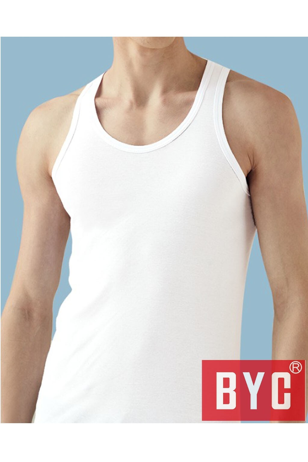 BYC Men’s White 100% Cotton Undershirts Tank Top A Shirts Pack of 12 pc MT01