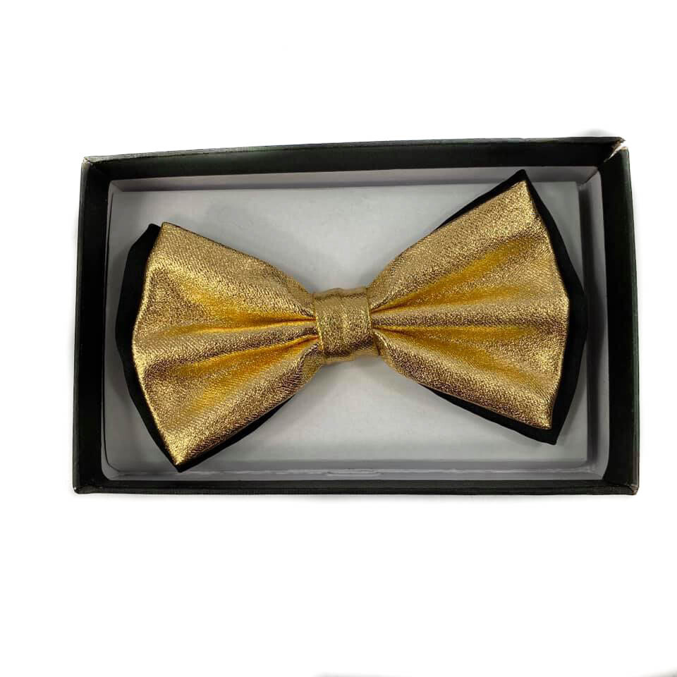 Metallic gold and black Tuxedo Adjustable Unisex Pre-Tied Bow Tie Neck wear