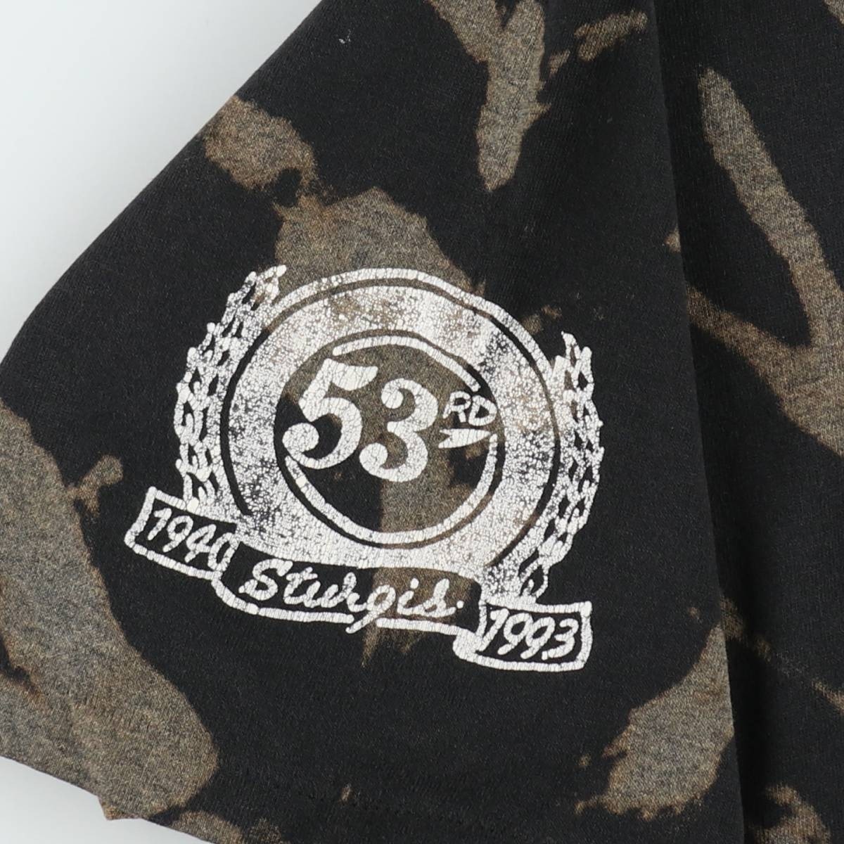 Used 80’S-90’S Jerzees Tie-Dye Pattern Motorcycle T-Shirt Made in USA Men’s …