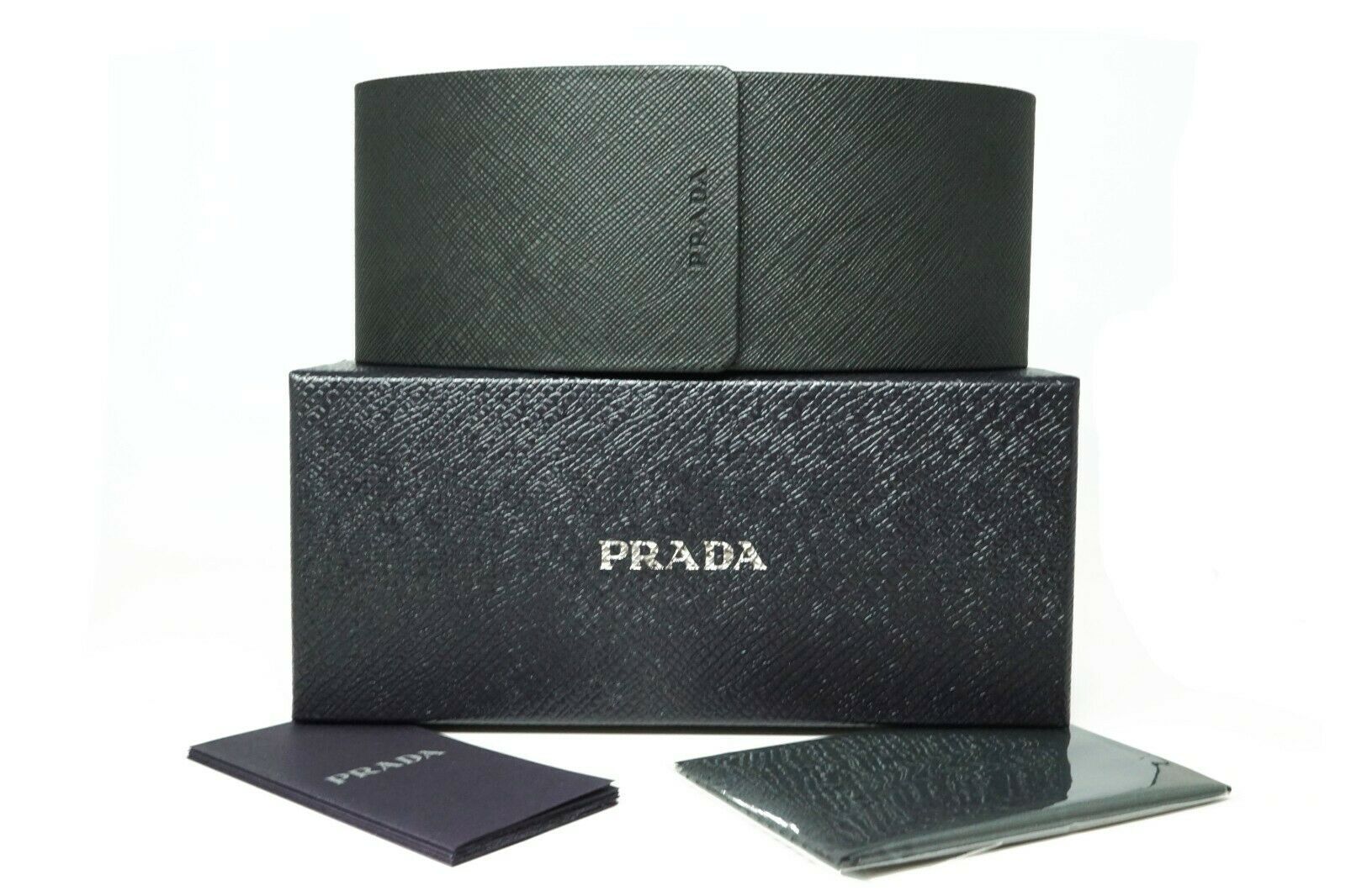 PRADA PR 65ZS ZVN09T Gold Black Oval Frame Grey Lenses Sunglasses 55mm New