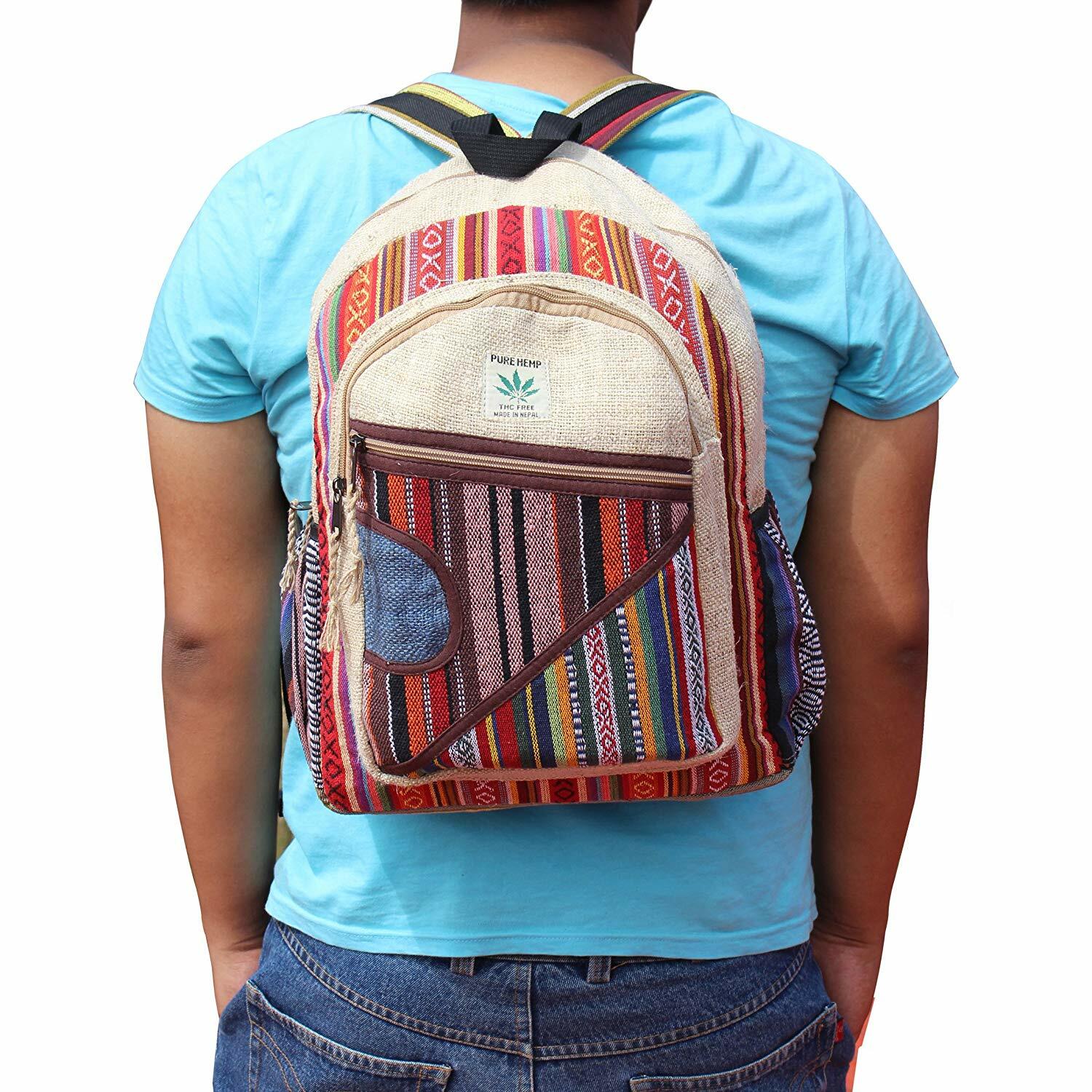 Himalayan Group Multi Pocket Pure Hemp Laptop Backpack NWT USA SELLER